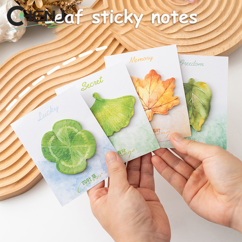 

30Sheets Leaf Sticky Notes Ginkgo Lndus Leaf Self-Adhesive Tearable Note Pad Memoranda Stationery
