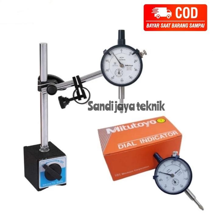 PAKET DIAL INDICATOR MITUTOYO 2046S + MAGNETIC BASE TEST STAND GAUGE
