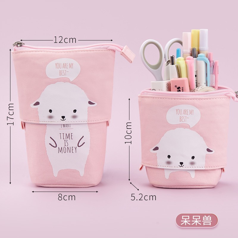 

Retractable Pencil Case Kawaii Pencil Cases Bags Big Stationery School Supplies Storage Bag Box Cute