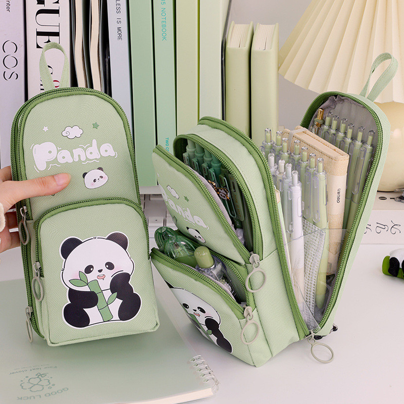 

Large Capacity Panda Pencil Case, School Cartoon Pencil Case, Stationery Bag For Girls, Boys, And