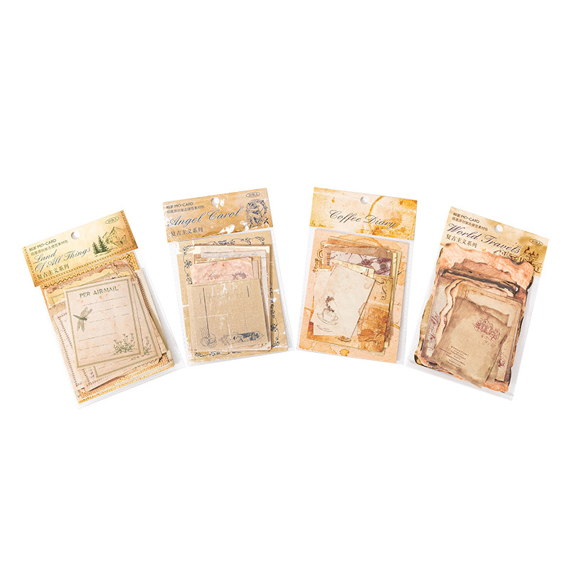 

Journamm 30Pcs/Pack Vintage Style Craft Paper Diy Scrapbooking Materials Decor Junk Journal School
