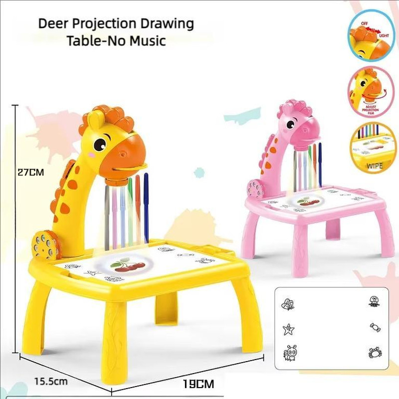 

Children Led Projector Drawing Table Toy Painting Set Table Educational Board Learning Tools