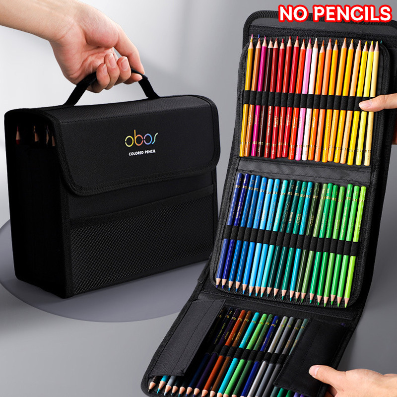 

48/72/120/150/200 Holes Colored Lead Pencils Storage Bag Large Capacity Case Holder School Supplies