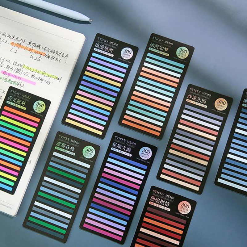 

300 Sheets Colorful Practical Index Sticky Notes Thin Tags Memo Bookmark Stickers Label Office