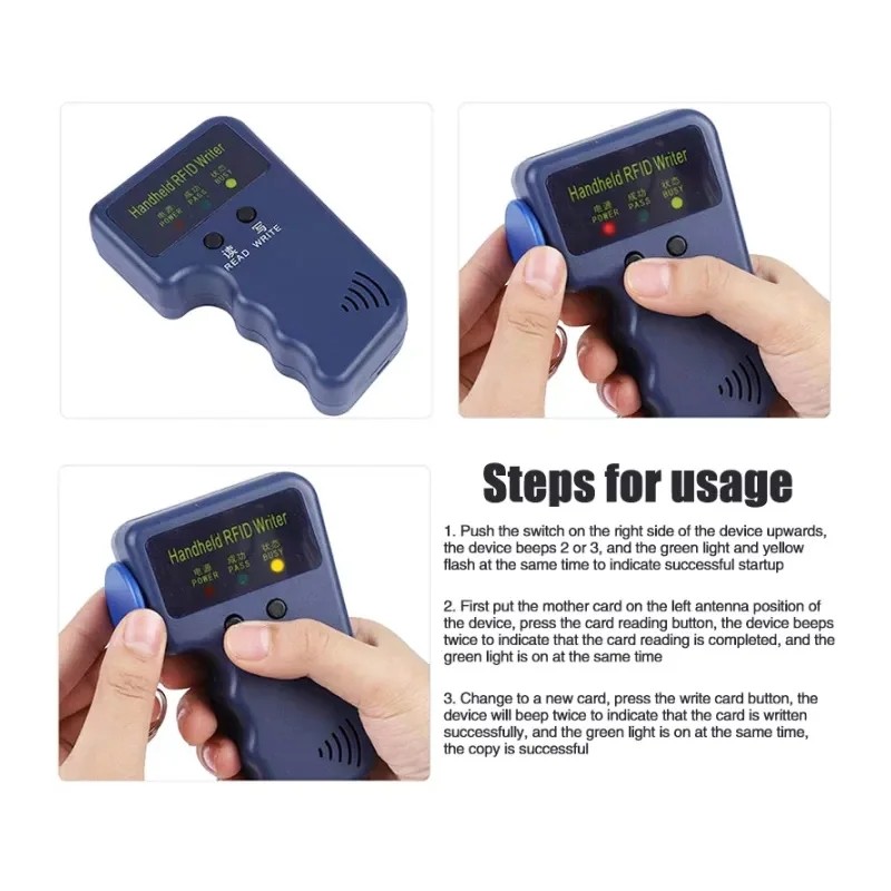 

Handheld Duplicator Reader 125Khz Em4100 Programmer Writer Copy Clone T5577 Em4305 Chip Repetitive
