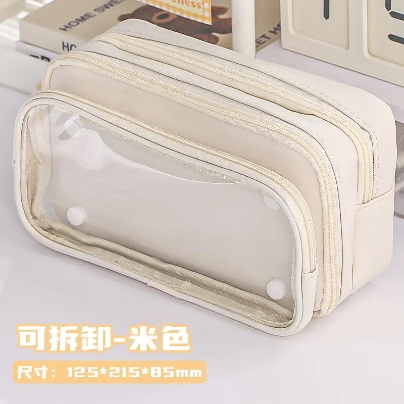 

Ins Transparent Pencil Bag Diy Materials New Boy Large-Capacity Pencil Bag Stationery Pencil Cases