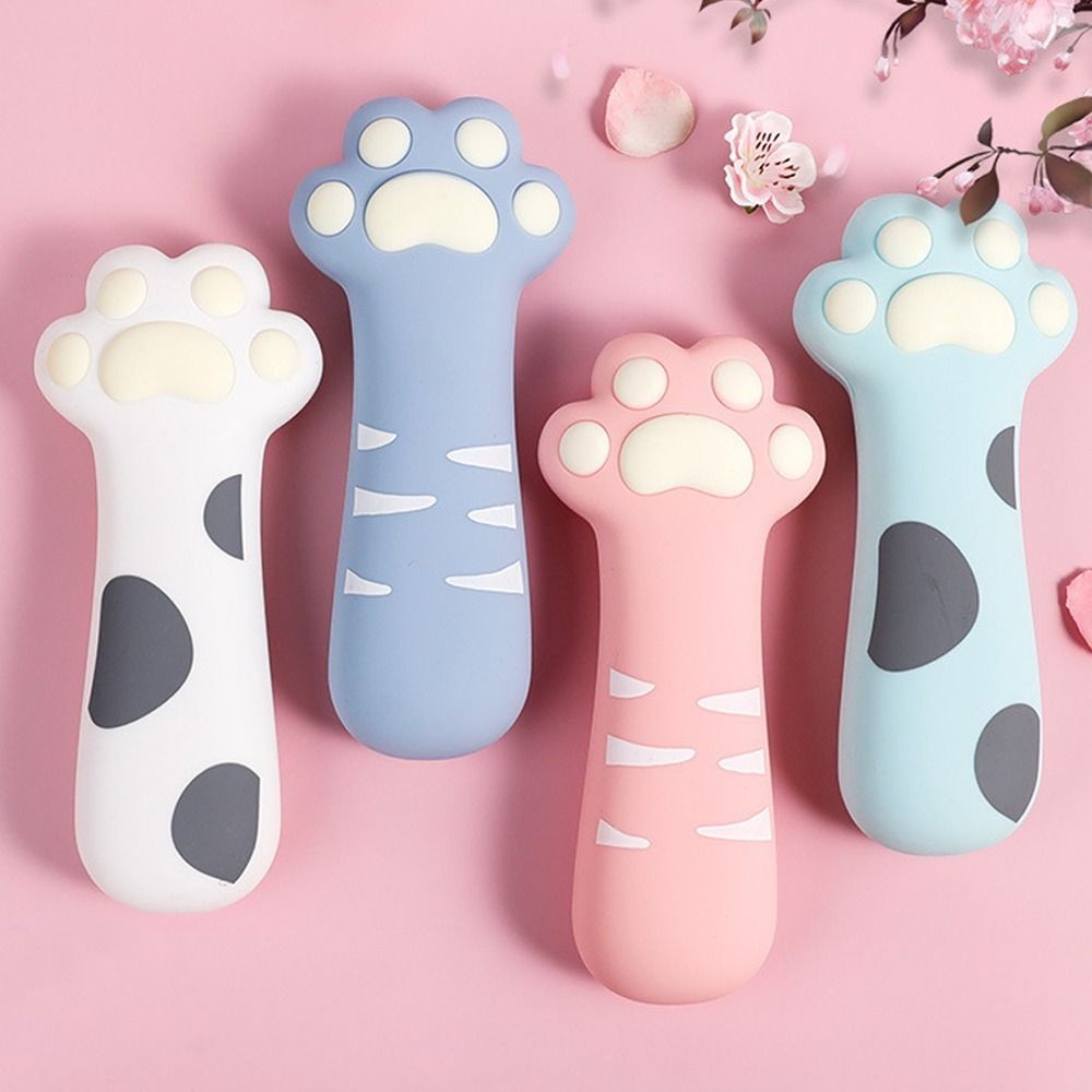 

Portable Silicone Cat Paw Pencil Case Cartoon Large Capacity Pen Bag Candy Color Cosmetic Bag