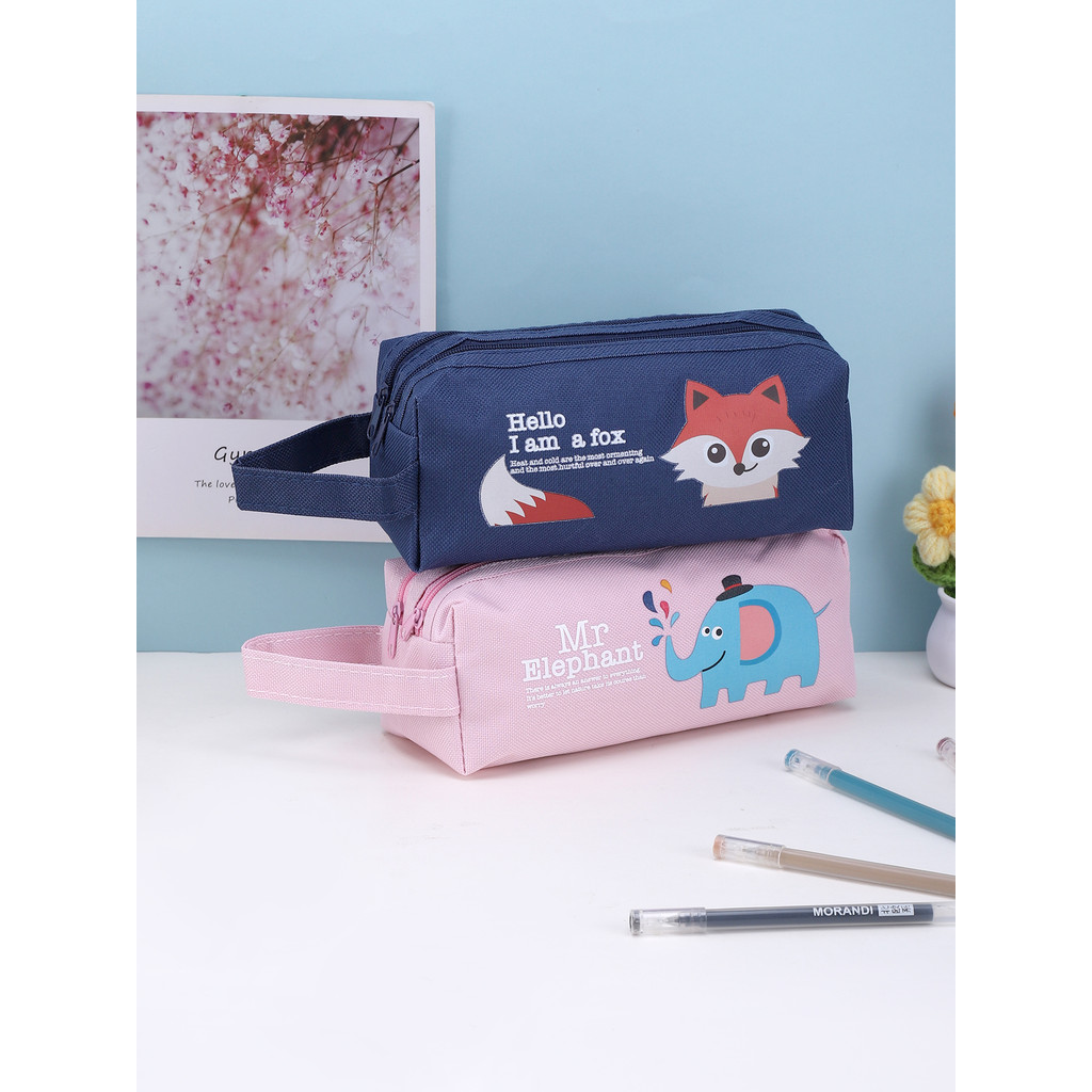 

Animal Pencil Case Double-Layer Large Capacity Pencil Pouch Back-To-School Gift Stationery School