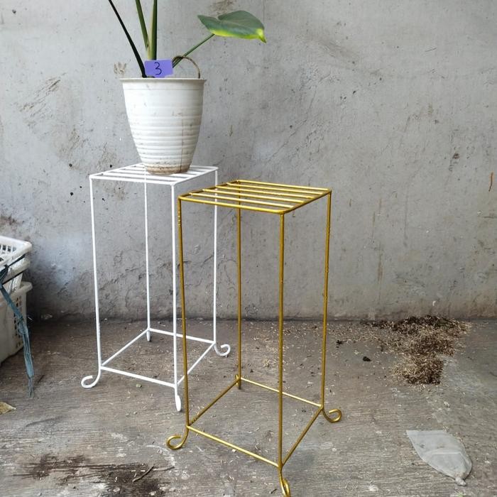 JTTOP" STANDING POT BUNGA KOTAK, RAK BUNGA PERSEGI, DUDUKAN POT BESI,DEKORASI