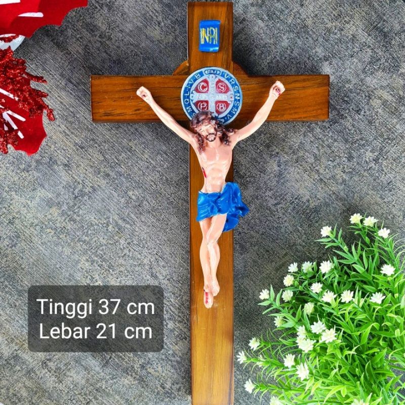 SALIB DINDING BENEDIKTUS YESUS 40 CM RESIN