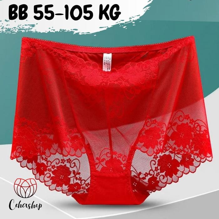 Zareen- Celana Dalam Transfaran Jumbo Big Size Cd Wanita Cancut Cewek Sexy Seamless Katun