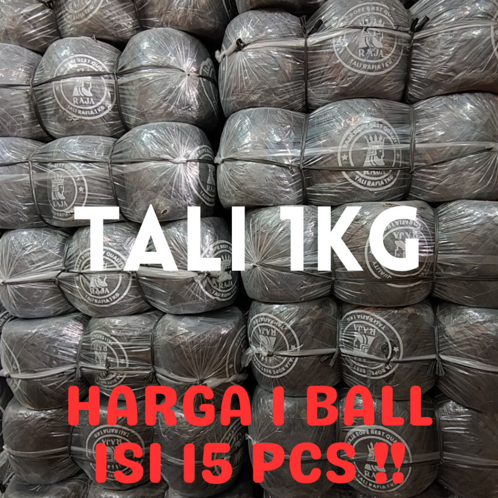 

RAJA ROPE TALI RAFIA 1 kg PER BALL TALI PLASTIK HITAM KILOAN 1KG FULL GULUNGAN TEBAL KUAT PENGIKAT PACKING MEREK RAJA BALL [15PCS] - RAJA BIGBOX