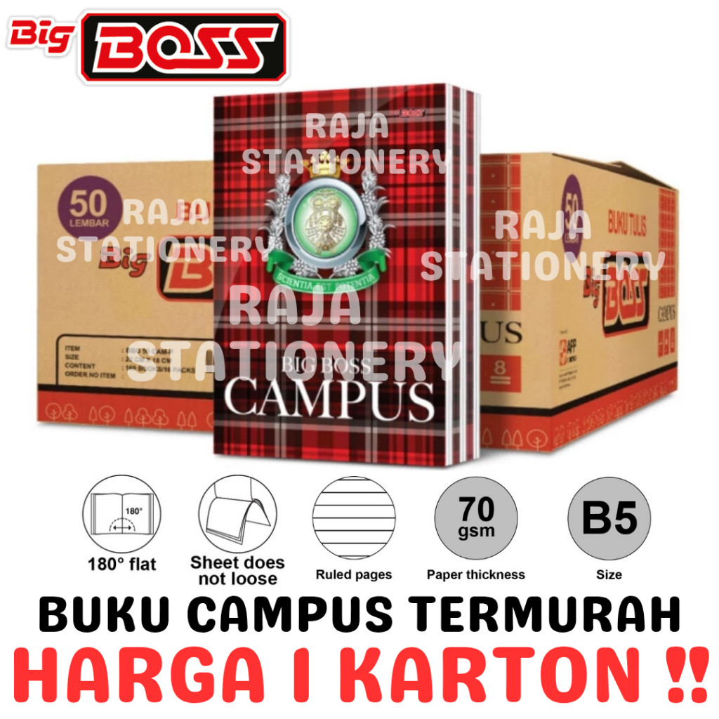 BUKU TULIS BIG BOSS 50 LEMBAR CAMPUS 36 LEMBAR NOTEBOOK 36 SHEET 50 SHEET B5 BOXY BOX KARTON DUS [CT