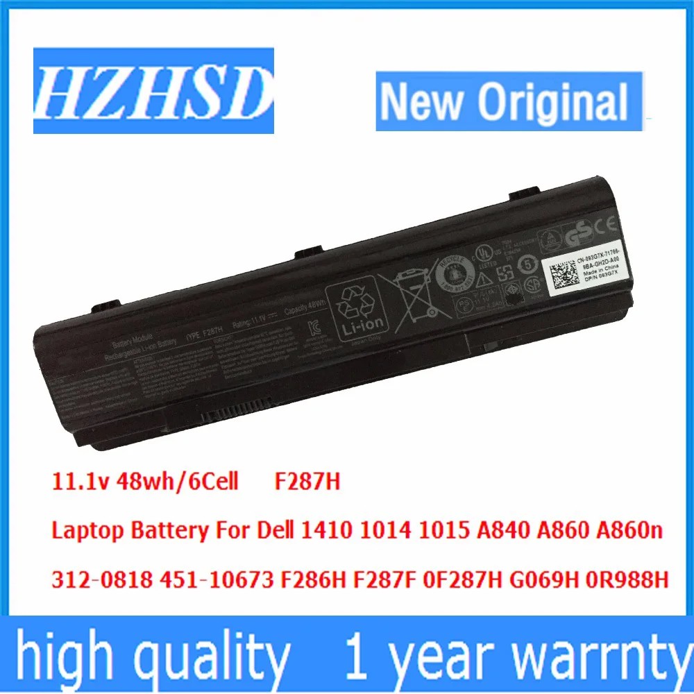 11.1v 48wh A840 original Laptop Battery For Dell 1410 1014 1015 A860 312-0818 451-10673 F286H F287F 
