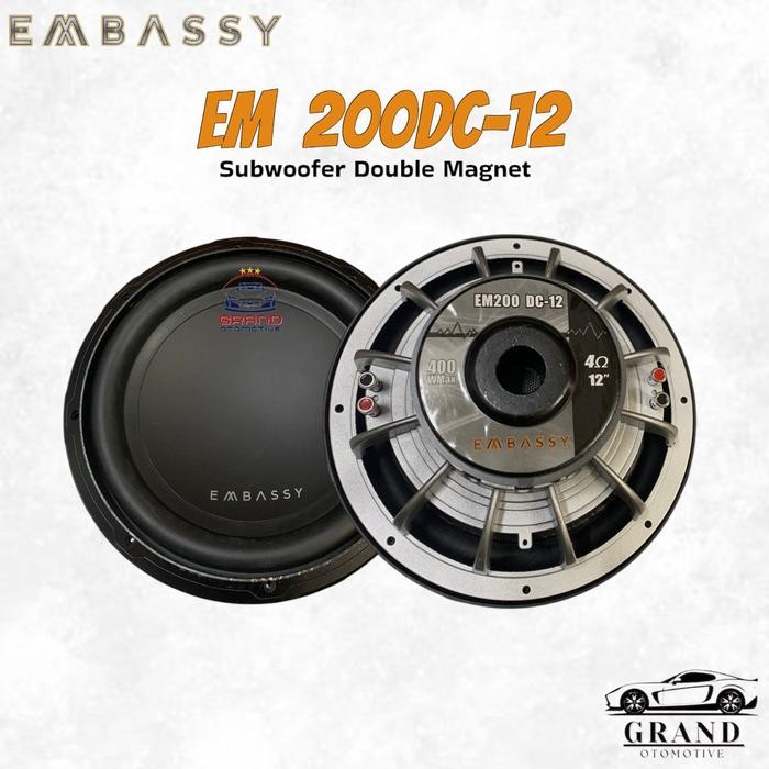 SUBWOOFER EMBASSY EM 200DC-12 SUBWOOFER DOUBLE MAGNET EMBASSY