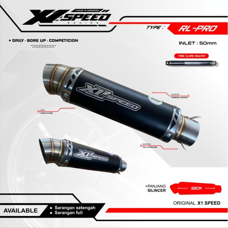 Slinser only Selenser Knalpot Racing all motor Original X1 Speed