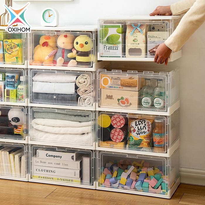 

Oxihom Container Box Lipat Kotak Penyimpanan Folding Storage Box Plastik Mainan Pakaian