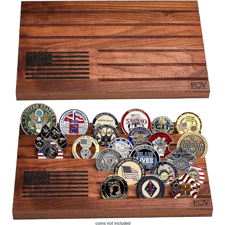 

Wooden Desktop Challenge Coin Holder