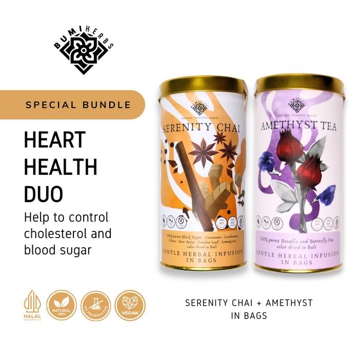 

HEART HEALTH DUO - Bundle Serenity/Power Chai and Amethyst Tea (In Bags) - Power+Amethyst