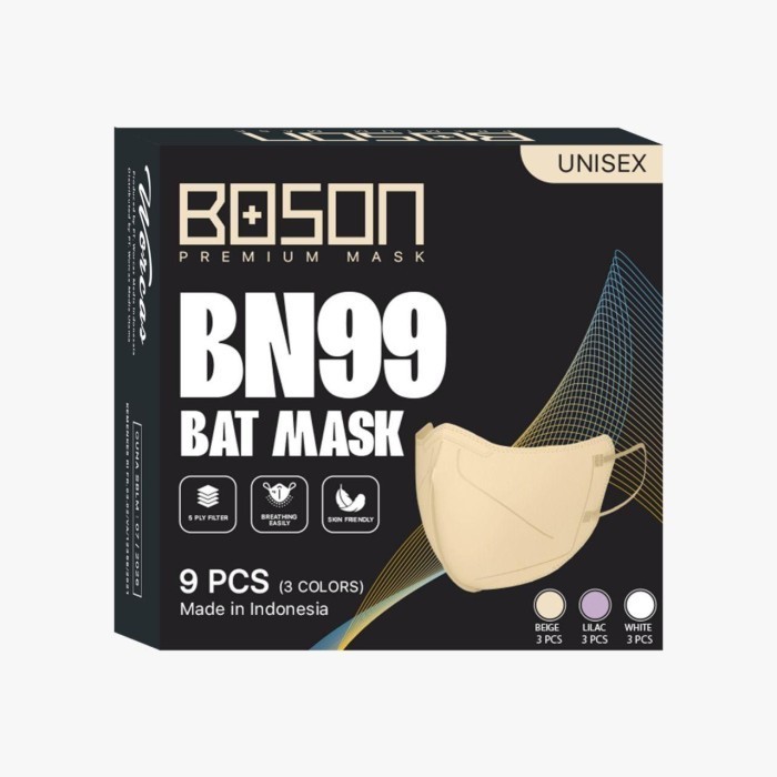BOSON BN99 BAT MASK ISI 9 PCS / MASKER / KIMIA FARMA