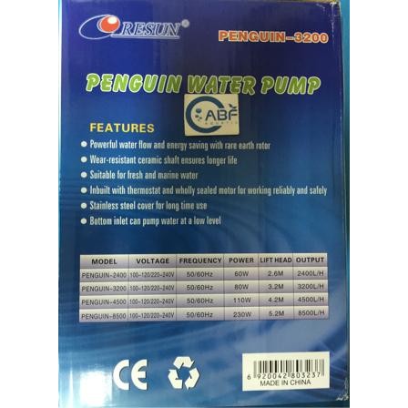 Resun Penguin-3200 Pompa Air Akuarium, Kolam dan Air Mancur Terlaris