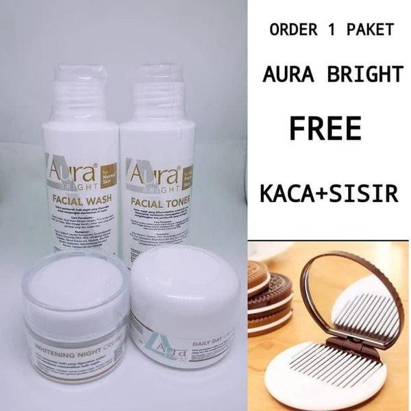 Aura Bright Paket 4In1 Cream Siang.Malam.Toner.Facial - Paket Aura