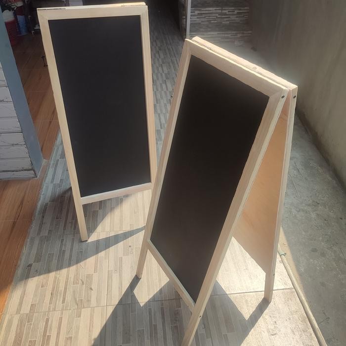 

papan tulis minimalis 2 muka kayu jati belanda natural