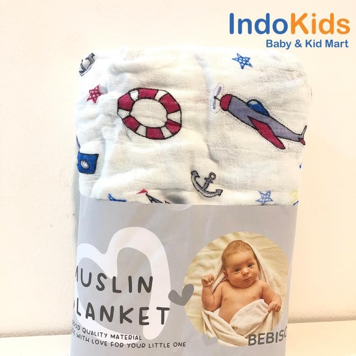 Bebiso Muslin Blanket Swaddle - Kain Selimut Bedong Bayi Ukuran120X120 #Gratisongkir #Sale #Discount