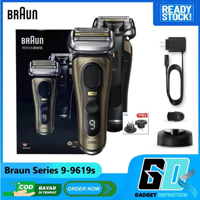 Braun Series 9 Pro+ Alat Cukur Elektrik shaver with charging stand and travel case