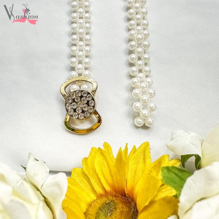 Outiva- Ikat Pinggang Mutiara Vima Elegan Mewah Aksesoris Hiasan