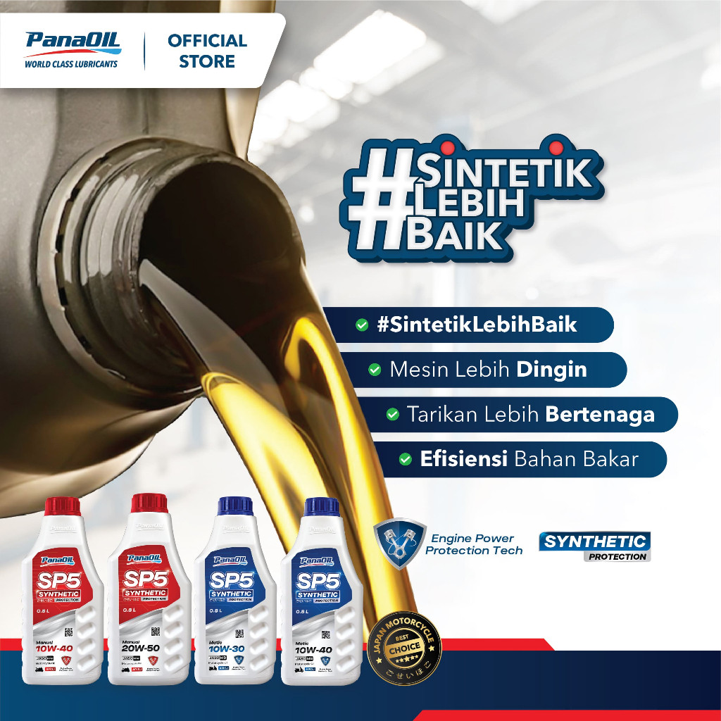 Oli Motor Panaoil SP5 Synthetic Matic 10W-40 API SJ JASO MB 1L