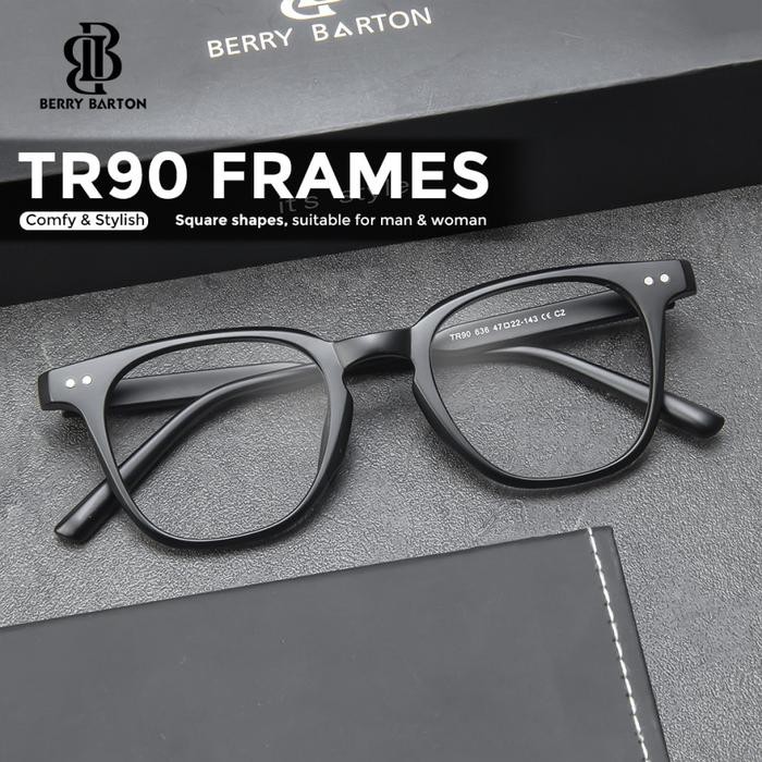 Outiva- Kacamata Plastik Anti Radiasi Photocromic Pria Frame Kotak Berrybarton 636