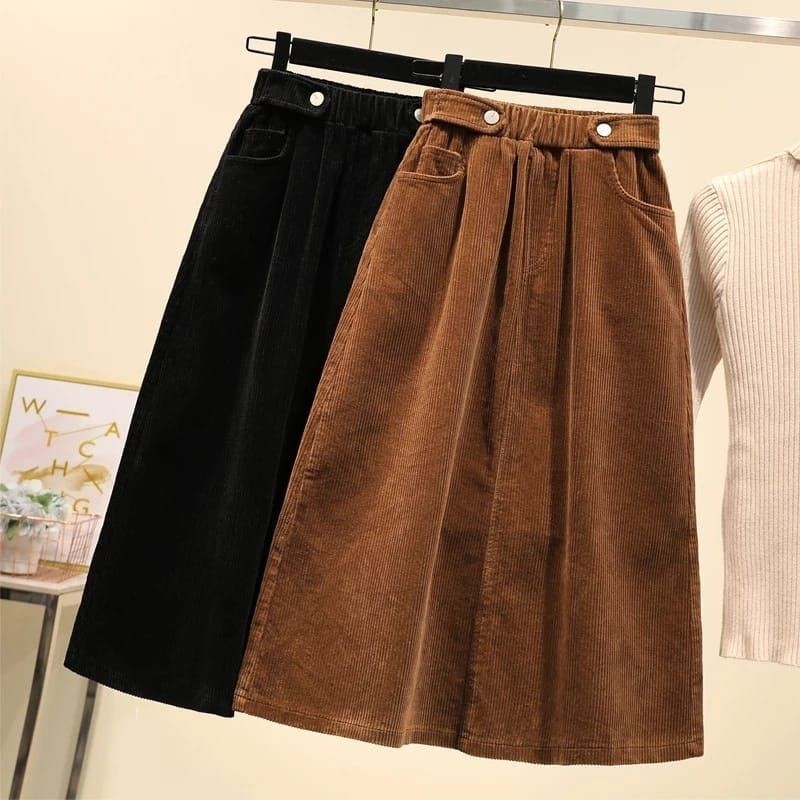 PROMO / Rok Span Wanita Corduroy Rok Corduroy Skirt Korean Style Rok Vintage Sepan Kekinan