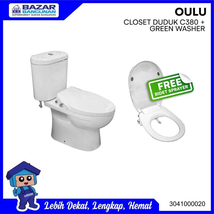 PROMO Oulu - Closet / Kloset / Toilet Duduk C 380 C380 Green Washer White Washdown