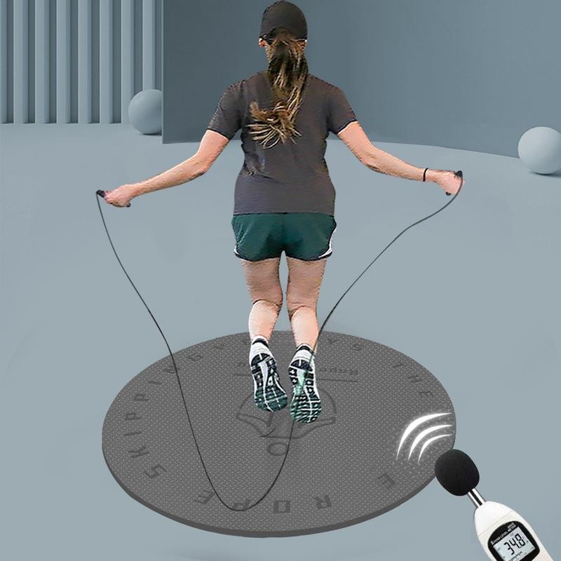 Jump Rope Mat Round Skipping Rope Mat Thick High-Density Shock Absorbing Yoga Cardio Pad For Indoor 