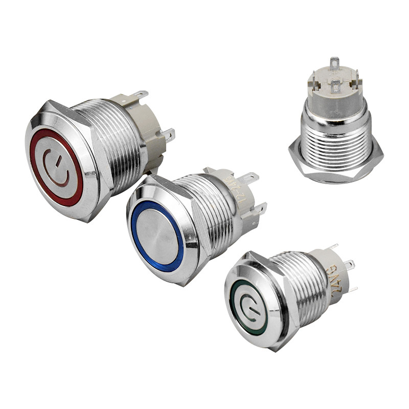 12/16/19/22mm Metal Push Button Switch Power Button Waterproof Flat