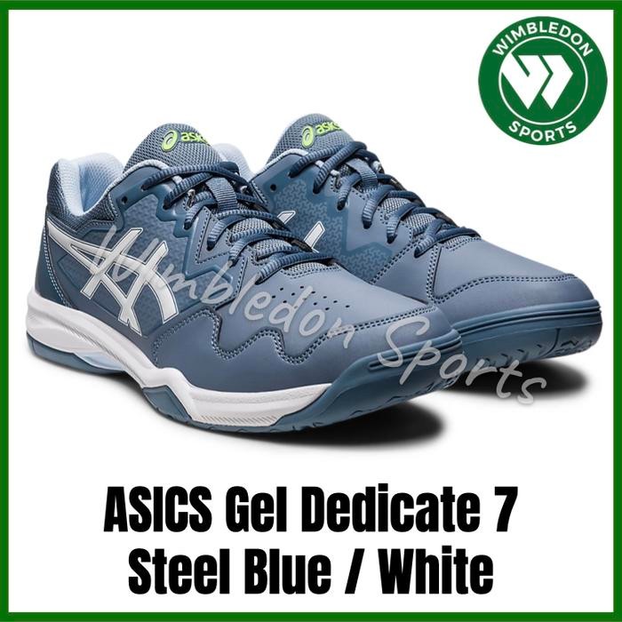 Sepatu Asics GEL DEDICATE 7 Steel Blue / Sepatu Tenis ASICS ORIGINAL