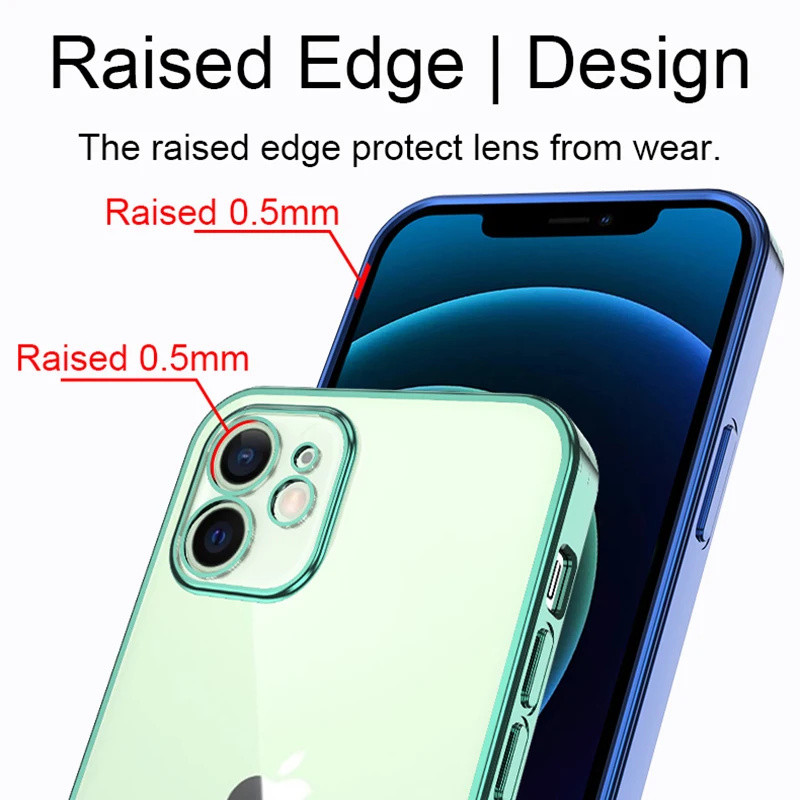 Luxury Square Silicone Clear Phone Case For Iphone 15 14 11 12 13 Pro Mini Xs Max X Xr Se 2020 7 8