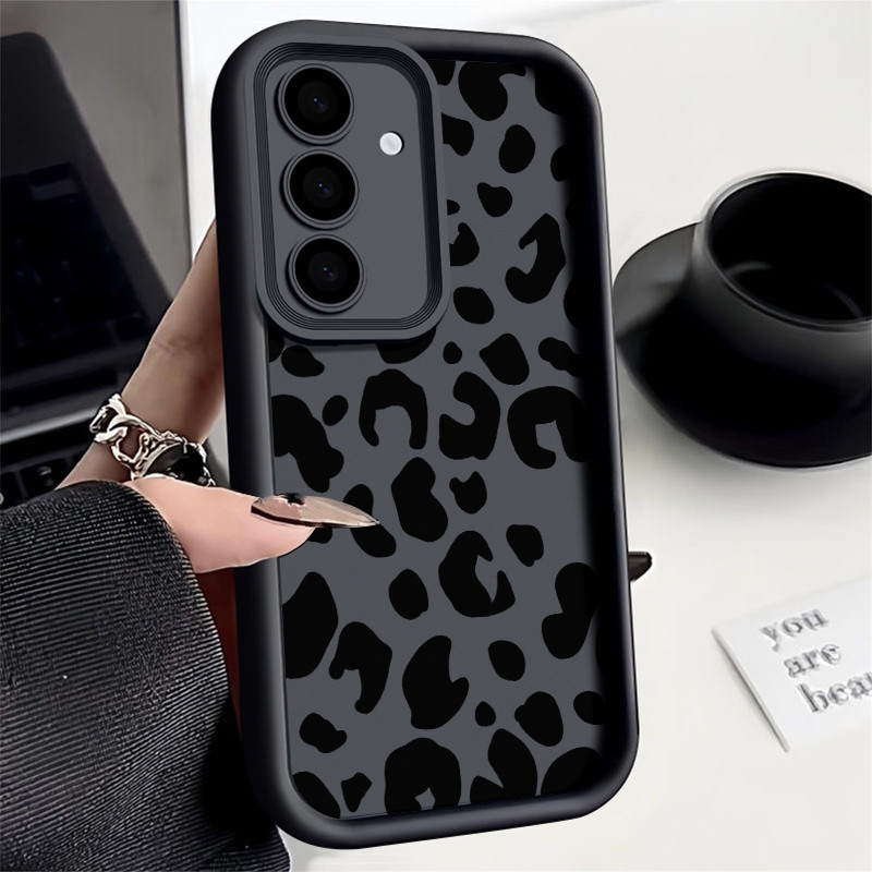 Luxury Pink Leopard Print Phone Case For Samsung Galaxy S24 S23 S22 Ultra Plus S21 A55 A54 A53 A52