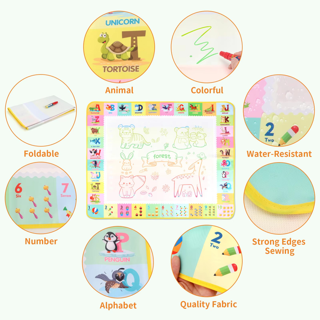 

100X80Cm Magic Water Drawing Mat Coloring Doodle Painting Board Educational Toys With Reusable Magic