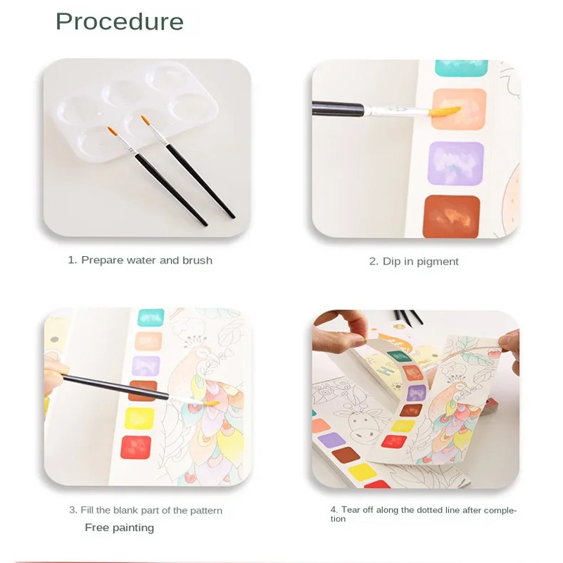 

Children'S Watercolor Painting Book, Children'S Graffiti Picture Coloring Drawing Toys For