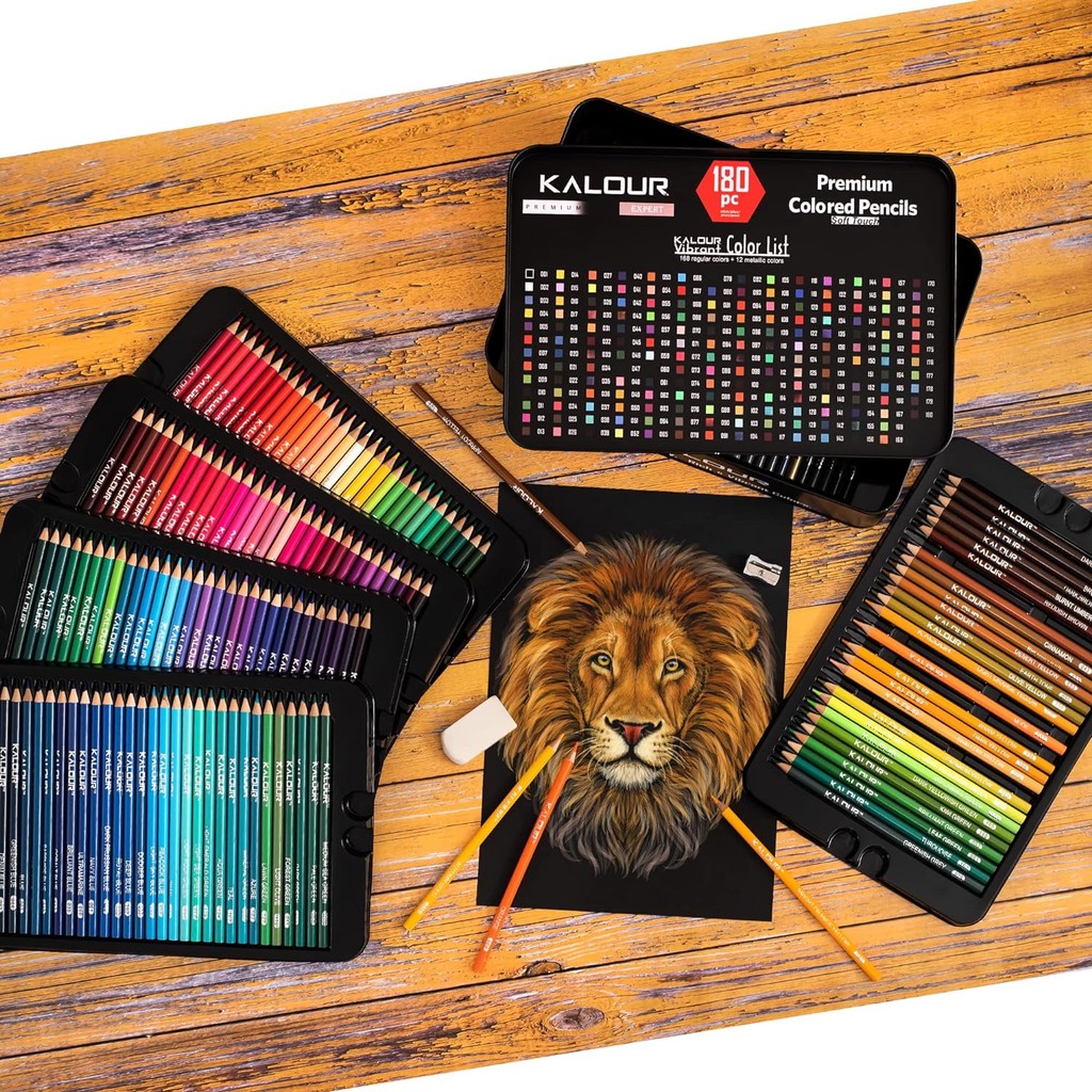 

Kalour 50/72/180/240/300 Pcs Oil Colored Pencils Set Professional Drawing Color Pencil For Artist