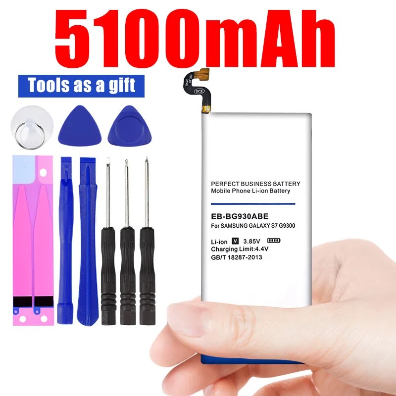 EB-BG930ABE 5100mAh Battery for Samsung Galaxy S7 SM-G930F G930FD G930 G930A G930V/T G930FD G9300 + 