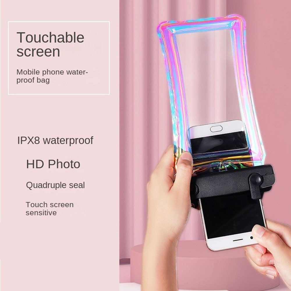 Touchable Screen Floating Airbag Pouch Transparent PVC Phone Waterproof Bag Waterproof Laser Colorfu