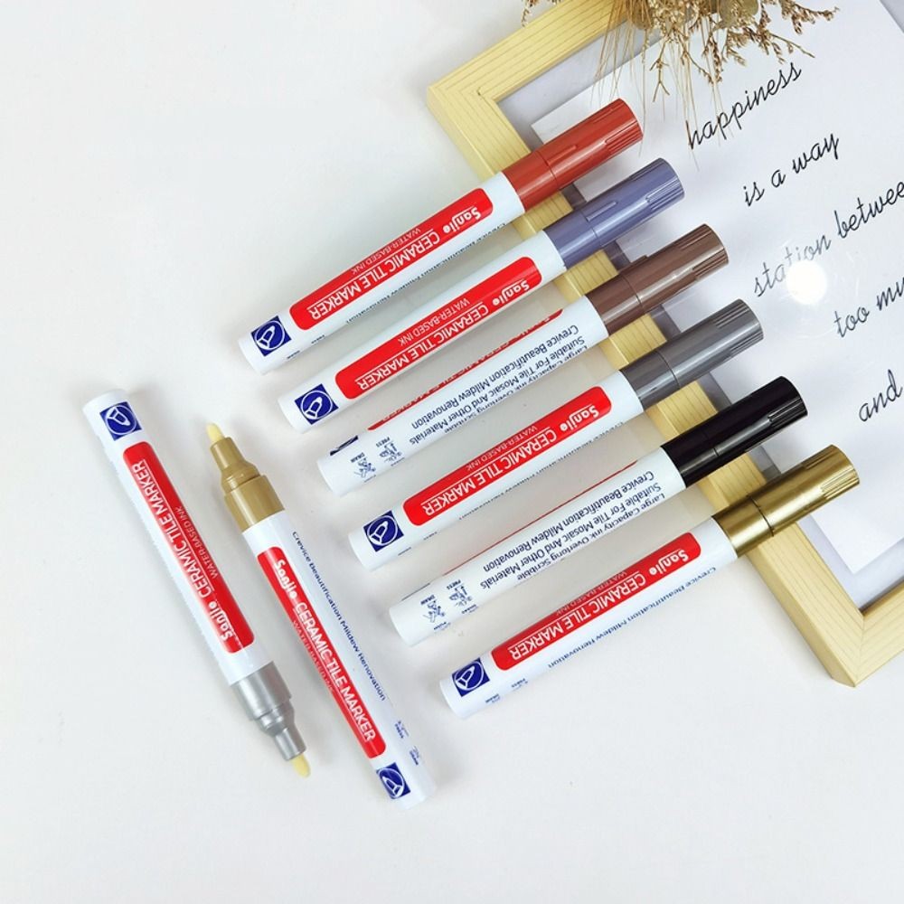 White Tile Marker Grout Pen Waterproof 10 Color Optional Wall Seam Pen Inkiness Single Head Ceramic 
