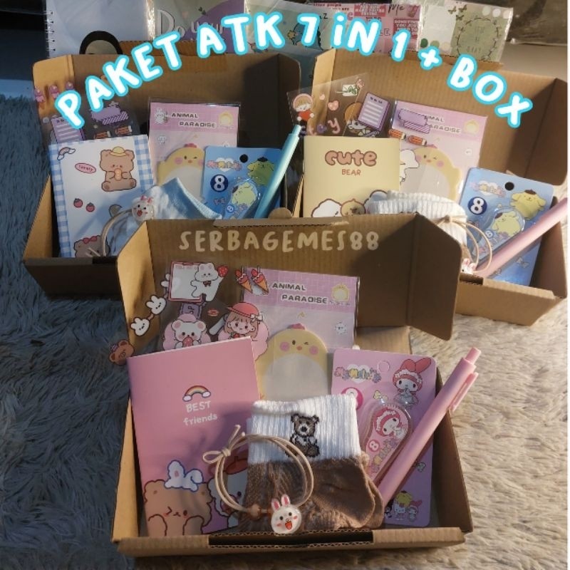 

BIG PROMO SERBAGEMES88 - SET ALAT TULIS 7 IN 1 LENGKAP / HAMPERS KADO GIFT LEBARAN / STATIONERY SET