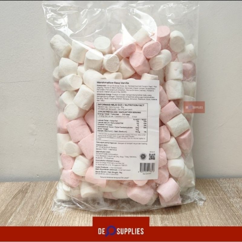 

Corniche Marshmallow Mega Pink White 1kg - Marsmalow Marshmalow Halal