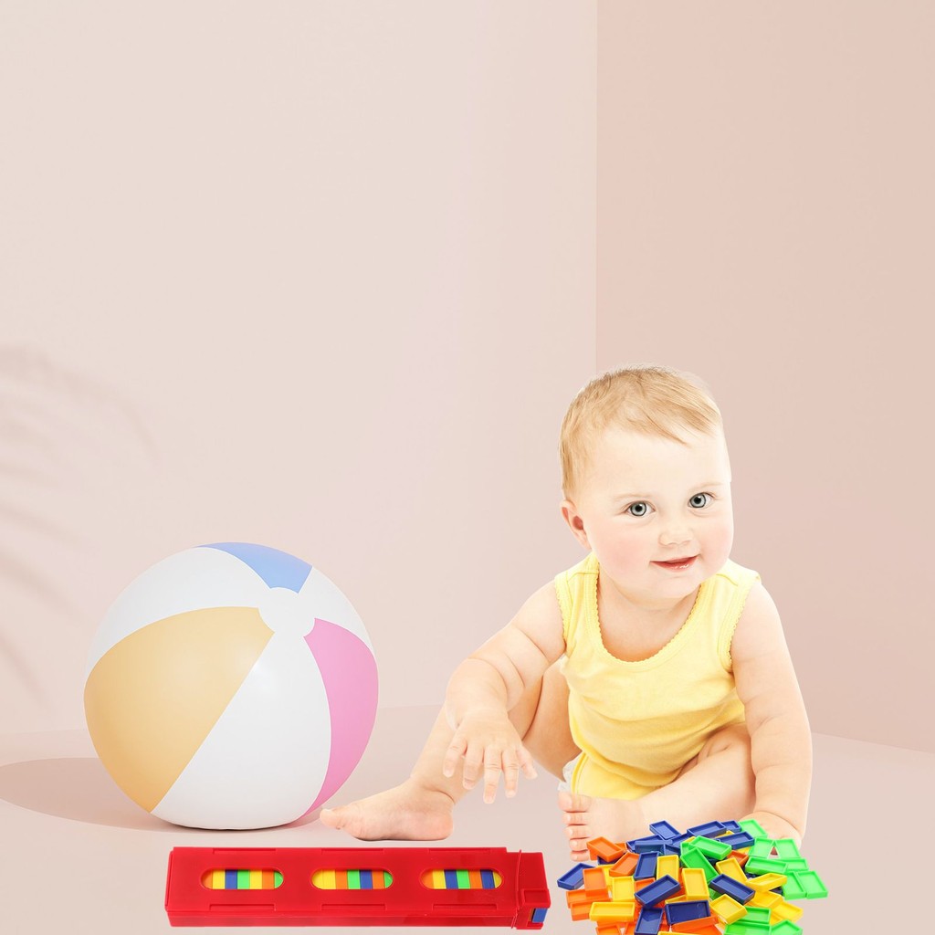 Plastic Domino Toy Early Education Toys Colorful Wood Domino Toy Dominoes Racing Toy Domino Train