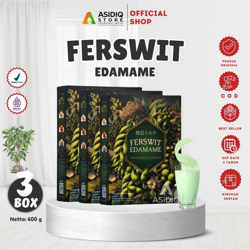 

FERSWIT SUSU EDAMAME JEPANG PAKET 3 BOX UNTUK ASAM URAT, NYERI SENDI & TULANG ORIGINAL TERLARIS