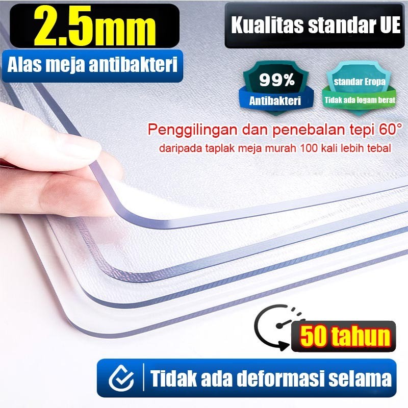 berkualitas tebal 2.5mm Taplak Meja Transparan Bahan Mika Plastik Taplak Meja Makan PVC Transparan